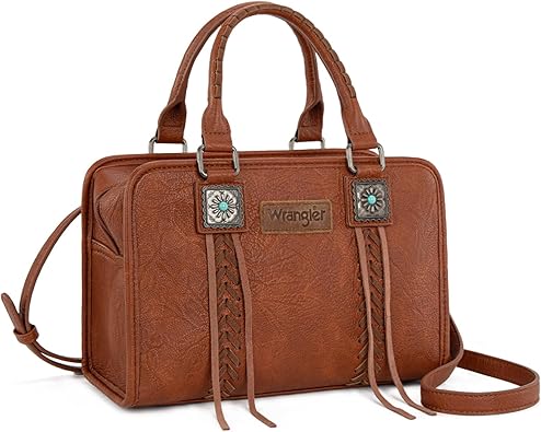 🔥 Wrangler Tote Bag for Women Crossbody Purse Fringe Western Purse Vintage Top Handle Handbags  — $15  (was $31)