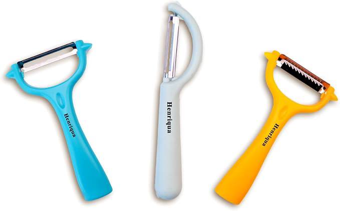 🔥 Vegetable Potato Peelers 3 Piece Set, Carrot Peeler, Stainless Steel Julienne Peeler, Fruit Slicer for Apple Zucchini Cu  — $2  (was $5)