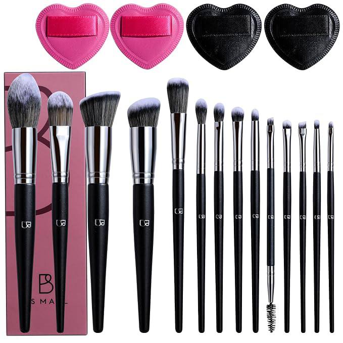 🔥 BS-MALL Professional 14 Pcs Makeup Brushes Set With 4 Mini Makeup Blending Sponge – Foundation Brush, Powder Puff & Make  — $6  (was $12)