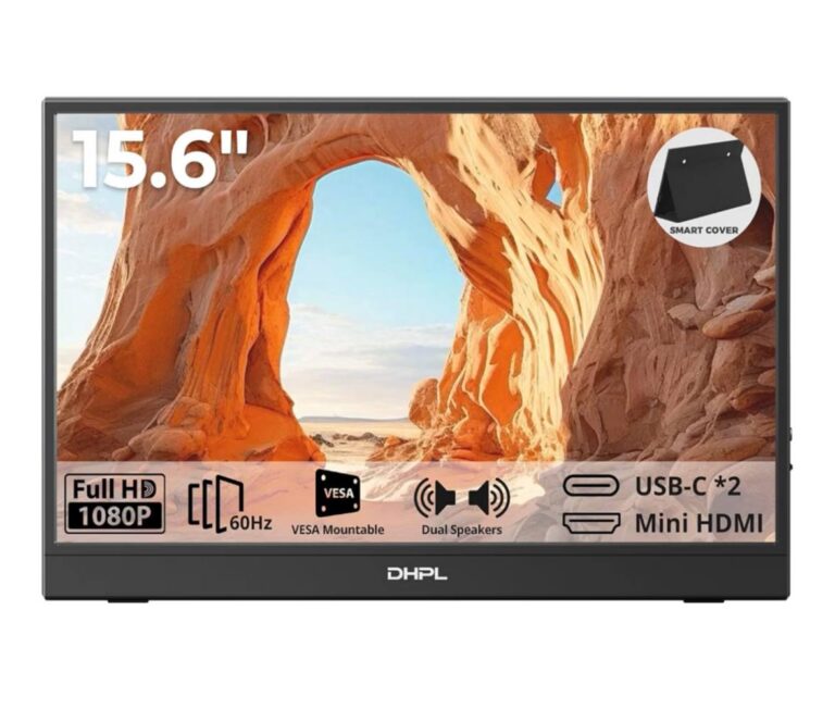 🔥 Portable Monitor, 15.6-inch FHD 1080P 60Hz IPS Screen, Laptop Screen Extension, USB-C/HDMI Ports, VESA Mount Support, Co  — $49  (was $79)