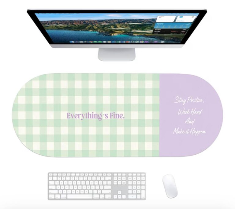 🔥 Checkered Pattern Desk Pad Protector, 35.5 x 13” Aesthetic Mouse Mat for Desktop, Waterproof PU Leathe Non-Slip Desk Wr  — $3  (was $13)