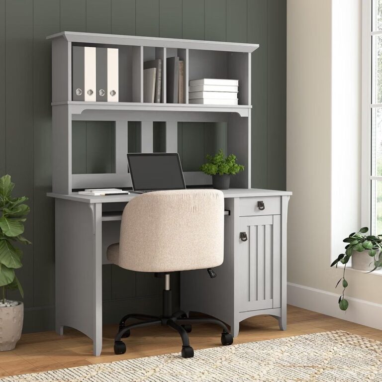 🔥 Bush Home Salinas Computer Desk with Hutch | Study Table with Drawers, Cabinets & Pullout Keyboard/Laptop Tray | Modern   — $97  (was $270)