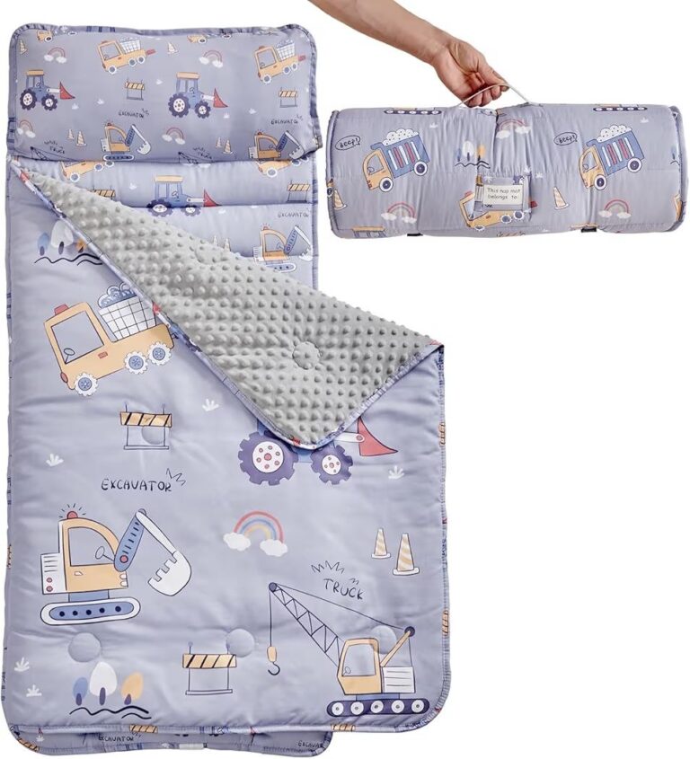 🔥 Toddler Nap Mat with Pillow and Blanket,Extra Large Roll Up Kids Sleeping Mat,Soft Slumber Bags for Girls,Perfect for Da  — $16  (was $32)