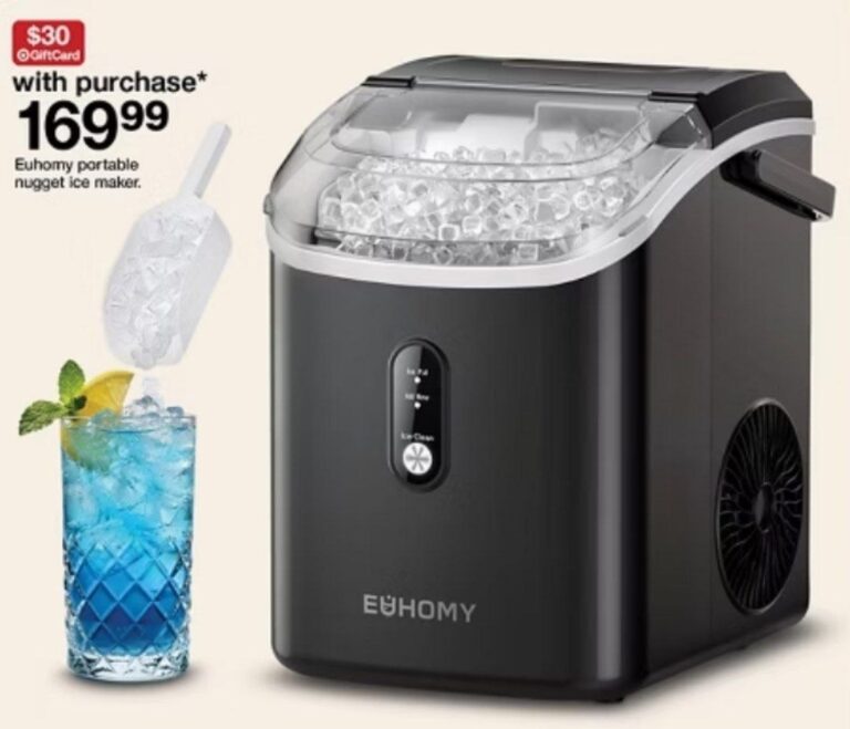 🔥 EUHOMY Portable Nugget Ice Maker IM002-NBL  — $30