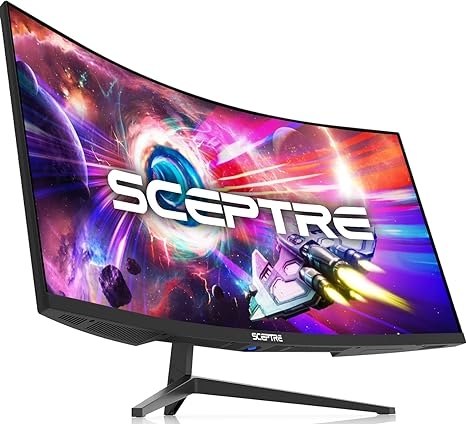 🔥 Sceptre 34-Inch Curved Ultrawide WQHD Monitor (3440 × 1440), R1500, up to 180Hz/165Hz, DisplayPort x2, 99% sRGB, 1ms, Bu