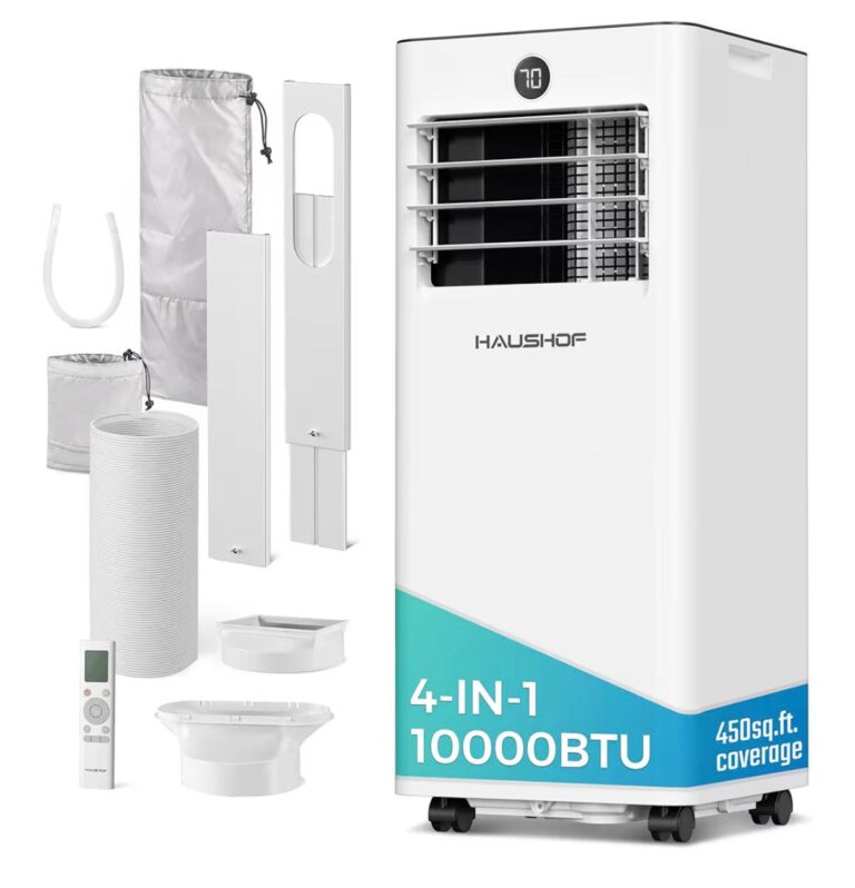 🔥 HAUSHOF Portable Air Conditioner, 10000 BTU Portable AC Unit with Cool, Fan, Dry & Sleep Mode for Rooms up to 450 sq.ft  — $179  (was $350)