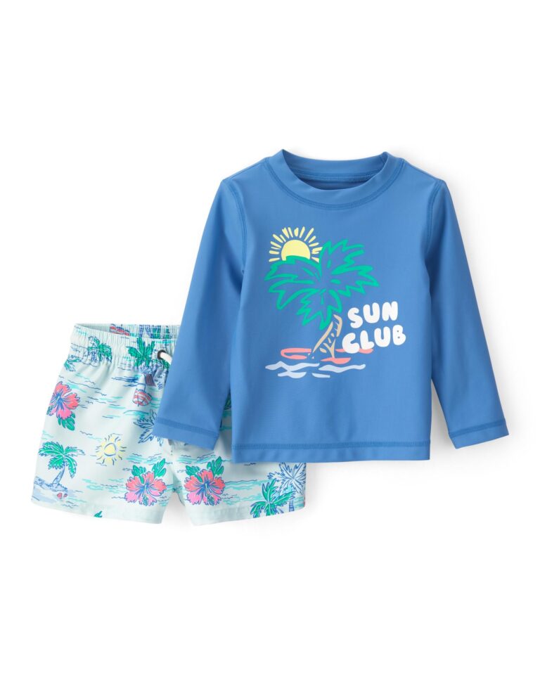 🔥 Carter’s Boy 2-Piece Rashguard Trunk Set, Blue  — $12.29  (was $24.58)