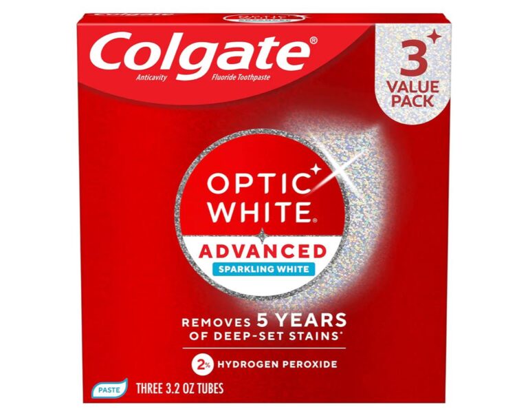 🔥 Colgate Optic White Advanced Hydrogen Peroxide Toothpaste, Teeth Whitening Toothpaste Pack, Enamel-Safe Formula, Helps R  — $6  (was $14)
