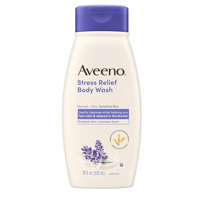 🔥 Aveeno Stress Relief Body Wash with Nourishing Oat & Lavender Scent for Sensitive Skin, Gently Cleanses & Helps You Feel  — $3  (was $11)