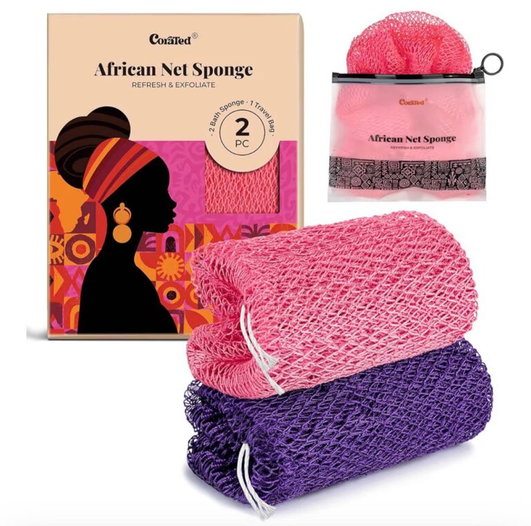 🔥 (2 Pack) African Net Sponge Authentic, Shower Loofah Exfoliating Bath Sponge, Body Scrubber  — $4  (was $12.99)