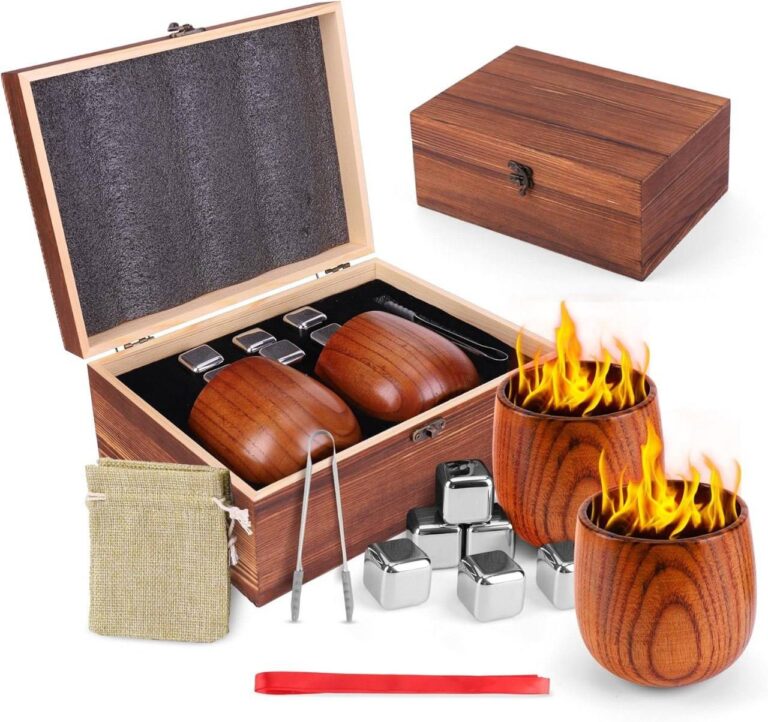 🔥 Charred Wooden Bourbon Drinking Glass, Whiskey Gifts for Men Old Fashioned Whiskey Glass, Oak Whiskey Tumbler  — $14  (was $32.99)