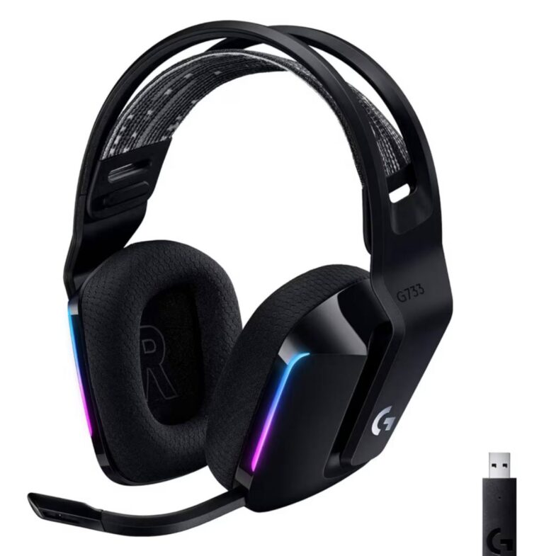 🔥 Logitech G733 Lightspeed Wireless Gaming Headset, Suspension Headband, Lightsync RGB, Blue VO!CE Mic, PRO-G Audio – Blac  — $79  (was $159)