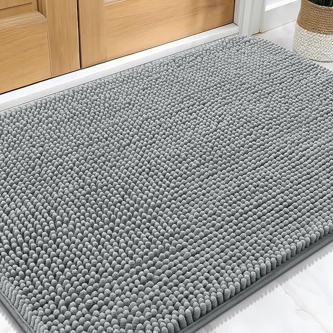 🔥 OLANLY Dog Door Mat for Muddy Paws 30×20, Absorbs Moisture and Dirt, Absorbent Non-Slip Washable Doormat, Quick Dry Chen