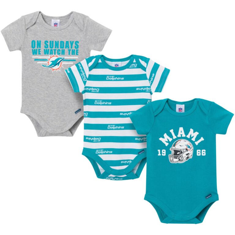 🔥 Gerber Baby Boys’ NFL 3-Pack Onesie Bodysuit, Dolphins  — $20.51  (was $35.99)