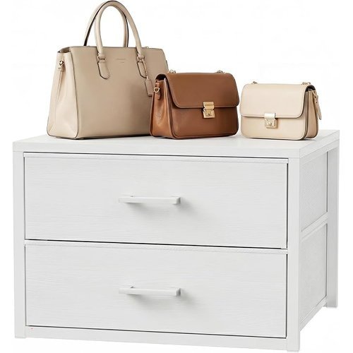 🔥 2 Fabric Drawer for Closet Storage: Stackable Dresser Short Drawers for Clothes Organizer, Low Modular Chest Cabinet for  — $29.99