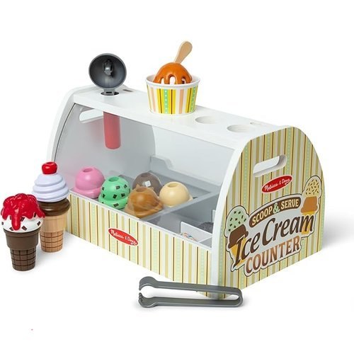 🔥 Melissa & Doug Wooden Scoop & Serve Ice Cream Counter, Pretend Play Store, 28 Toy Food & Play Kitchen Accessories, Presc  — $35.99  (was $70)
