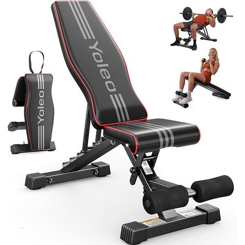 🔥 YOLEO Adjustable Weight Bench for Home Gym, ASTM-Certified 827LBS, 98% Pre-Assembled, Foldable Gym Bench with 84 Positio  — $38.99  (was $89)
