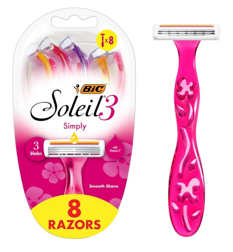 🔥 BIC Soleil 3 Simply Women’s Disposable 3-Blade Razors, Aloe Vera Moisture Strip, College Dorm Room Essential, Shower Cad  — $5