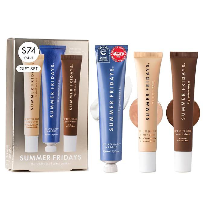 🔥 Summer Fridays Hydration Trio – Travel Size Jet Lag Mask + Full Size Lip Butter Balm Duo in Hot Chocolate + Toasted Mars  — $33  (was $74)