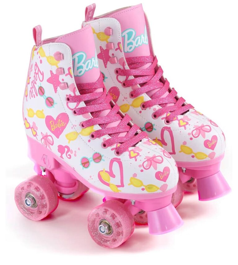 🔥 Barbie Roller Skates for Girls – Adjustable Sizes 12-2, Glitter Wheels, ABEC 5 Bearings – Durable PVC Material, Foam Sho  — $35  (was $64)