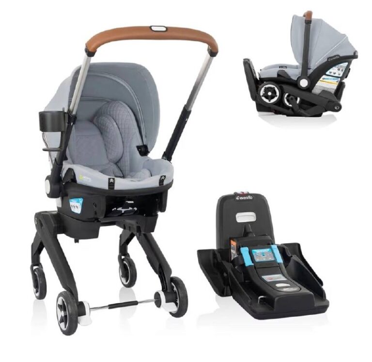 🔥 Evenflo Shyft DualRide Infant Car Seat Stroller Combo w Carryall Storage and Green & Gentle Fabric (Quartz)  — $399  (was $679.99)