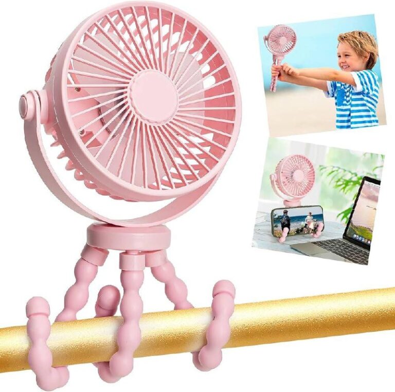 🔥 Mini Portable Stroller Fan, Battery Operated Personal Small Handheld Fan with Flexible Tripod, 360° Rotate 3 Speed Recha  — $9  (was $19.99)