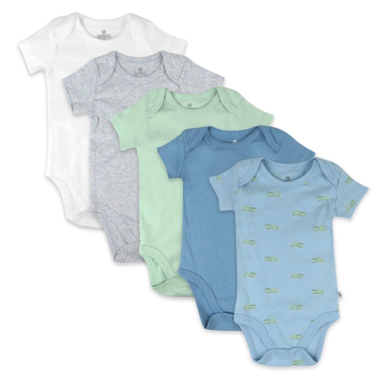 🔥 HonestBaby 5-pack Short Sleeve Bodysuits One-piece 100% Organic Cotton for Infant Baby Girls  — $20.99  (was $34.99)