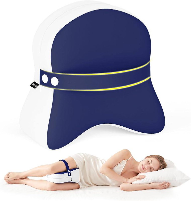 🔥 Knee Pillow for Side Sleepers – Removable Adjustable Strap – Cooling Cover Memory Foam Knee Pillow for Hip Pain, Spine A  — $9  (was $19.99)