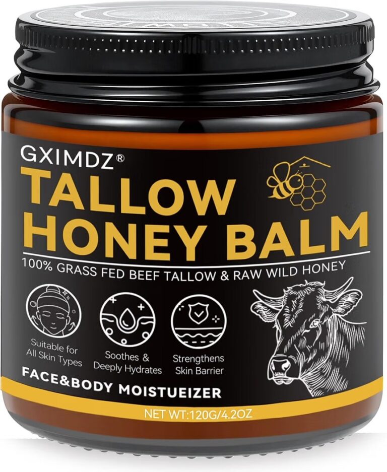 🔥 Beef Tallow for Skin, Tallow and Honey Balm, Grass-Fed Beef Tallow Moisturizer for Face & Body with Raw Honey & Beeswax,  — $5  (was $22)