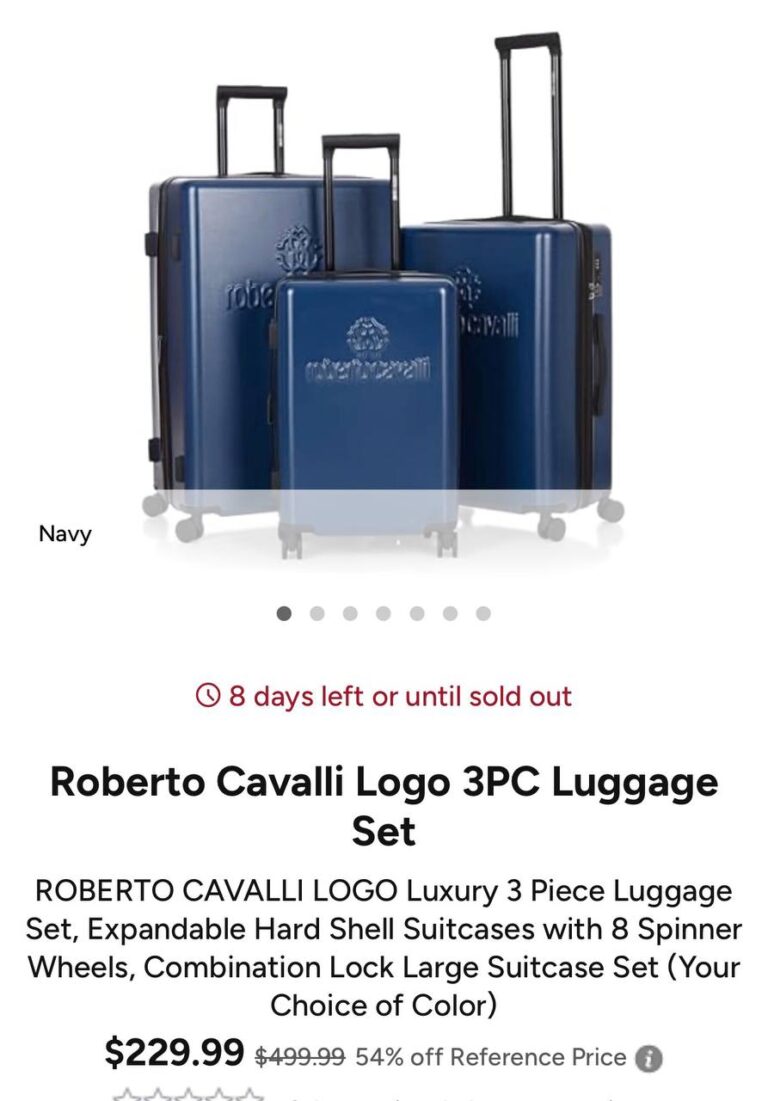🔥 Roberto Cavalli Logo 3PC Luggage Set  — $229.99