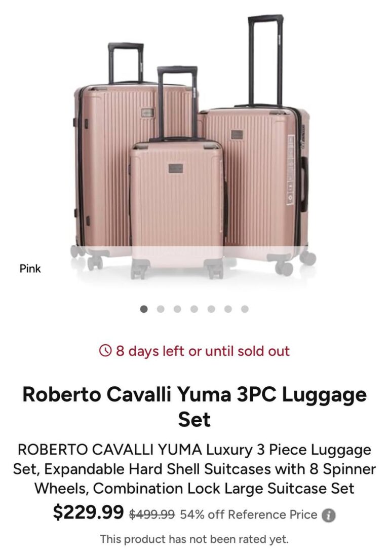 🔥 Roberto Cavalli Yuma 3PC Luggage Set  — $229.99