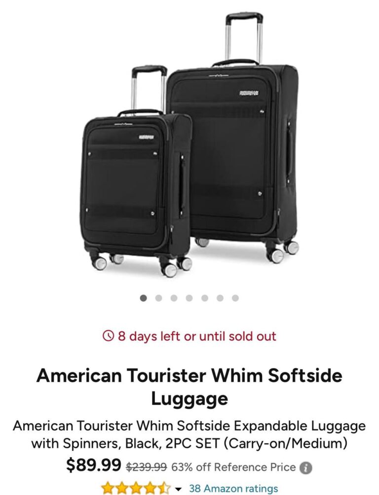 🔥 American Tourister Whim Softside Luggage  — $89.99