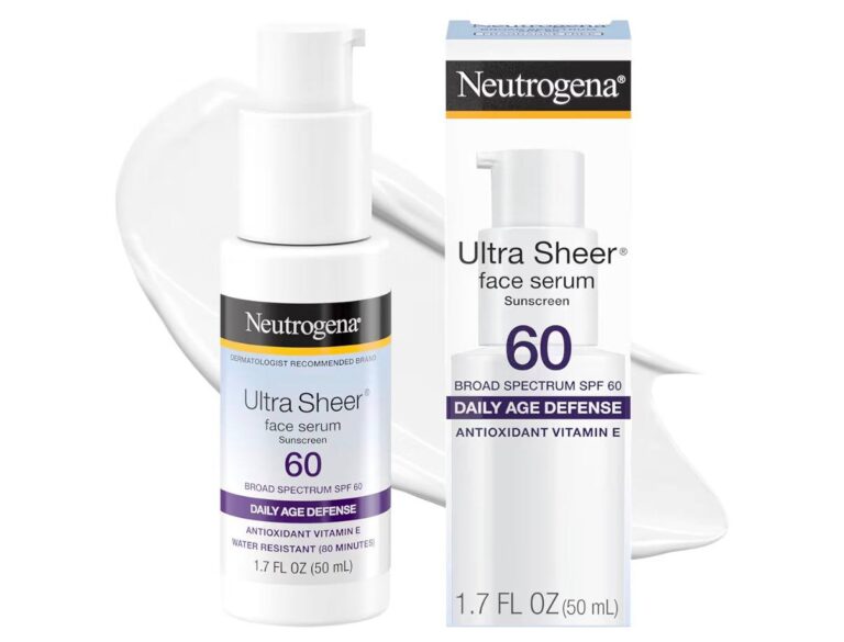 🔥 Neutrogena, Ultra Sheer Face Sunscreen with Vitamin E and SPF 60, Sunscreen for Face with Broad Spectrum Uva/Uvb Protect  — $9  (was $18)
