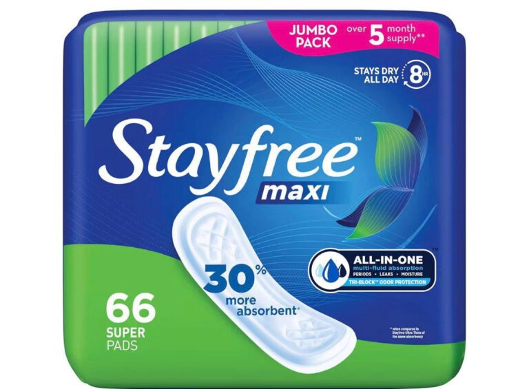 🔥 Stayfree Maxi Super Long Pads For Women, Wingless, Reliable Protection and Absorbency of Feminine Periods, 66ct  — $6  (was $13)