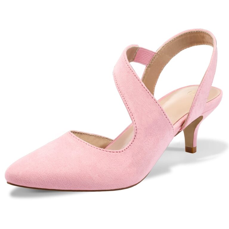 🔥 mysoft Women’s Dress Shoes Low Heels 2 inch Kitten Pumps Slingback Wedding Party Medium/Wide Width Shoes Pink  — $32.99  (was $45.99)