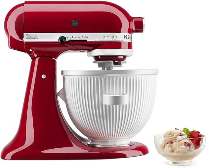 🔥 KitchenAid Ice Cream Maker Attachment for Stand Mixer, 2 Quart, KSMICM, White  — $79  (was $119)