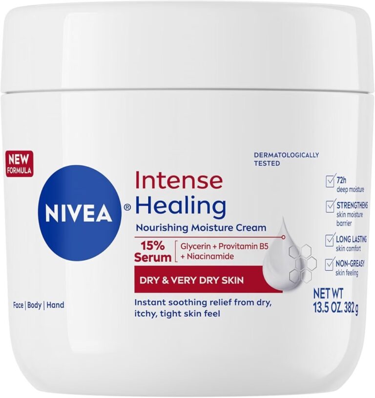 🔥 NIVEA Intense Healing Body Cream for Dry Skin with Glycerin, Provitamin B5 and Niacinamide, 72-Hour Moisture, Non-Greasy  — $5  (was $10)