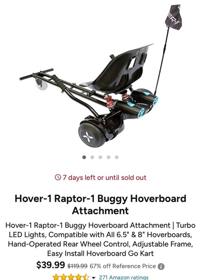 🔥 Hover-1 Raptor-1 Buggy Hoverboard Attachment  — $39.99