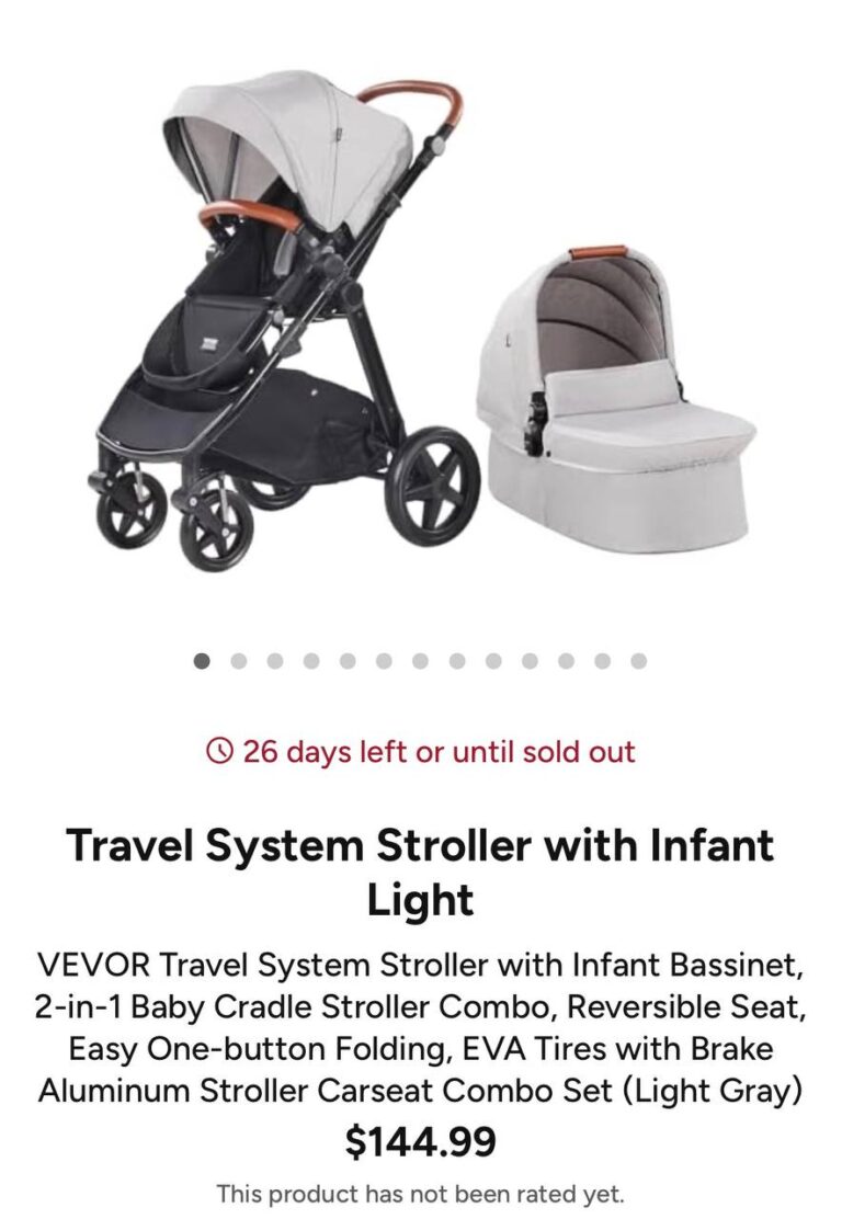 🔥 Travel System Stroller with Infant Light  — $144.99