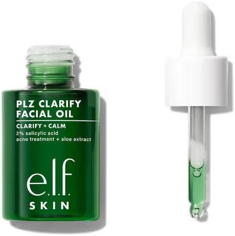 🔥 e.l.f. SKIN PLZ Clarify Facial Oil, Face Oil For Treating & Preventing Acne, Helps Calm Redness, Made with Salicylic Aci  — $8  (was $17)