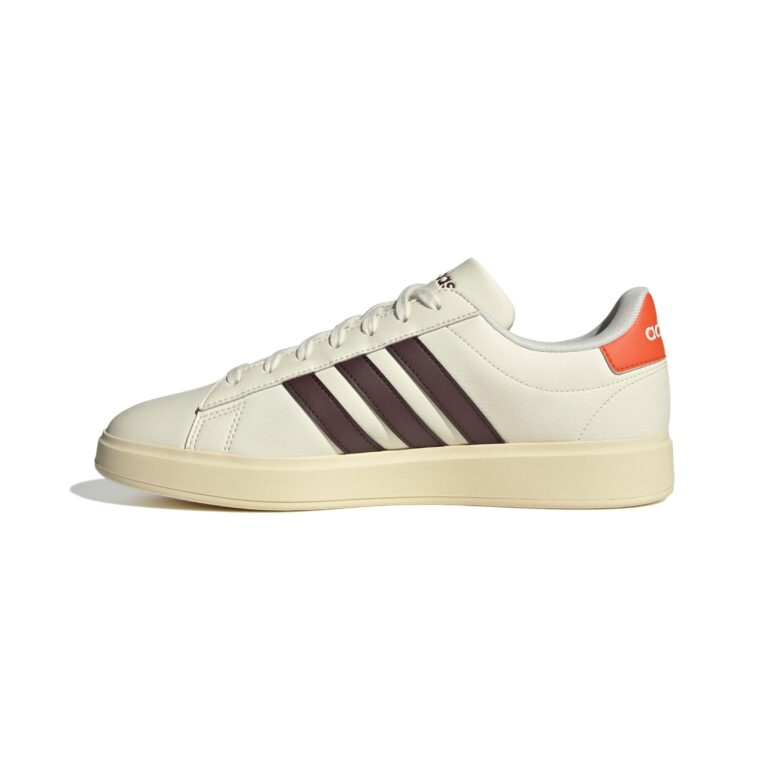🔥 Adidas Men’s Grand Court 2.0, Off White/Aurora Ruby/Semi Impact Orange  — $42.00  (was $70.00)