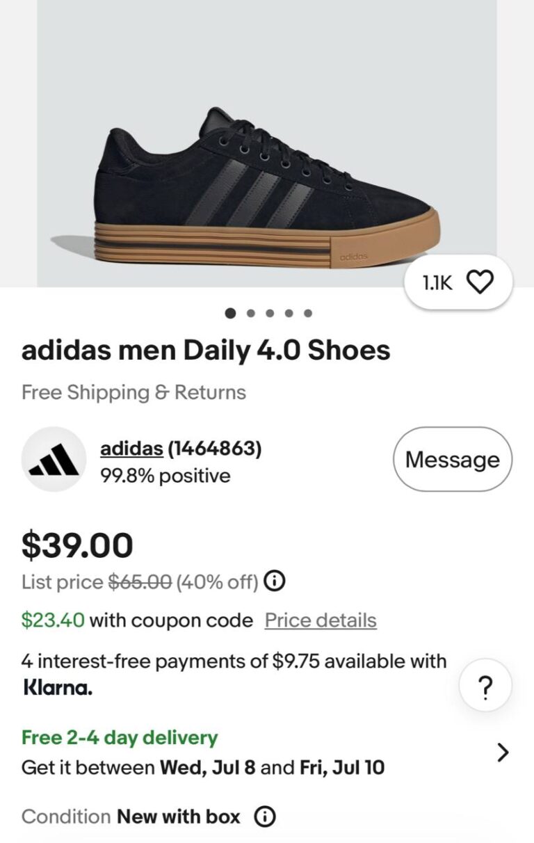 🔥 adidas men Daily 4.0 Shoes  — $24