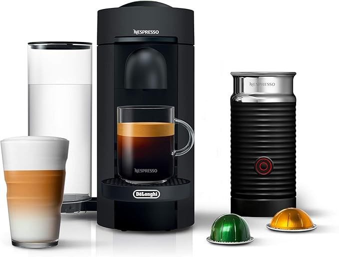 🔥 Nespresso Vertuo Plus Deluxe Coffee and Espresso Maker by De’Longhi, Matte Black with Aeroccino Milk Frother