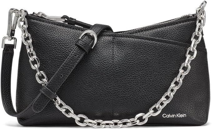 🔥 Calvin Klein Women’s Zoe Top Zip Chain Crossbody