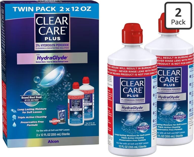 🔥 CLEAR CARE PLUS Cleaning & Disinfecting Contact Lens Solution (12 oz, Pack of 2), HydraGlyde Moisture Matrix, For Soft &  — $9  (was $20)