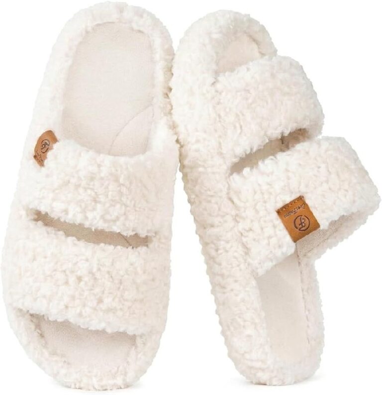 🔥 EverFoams Womens Fuzzy Open-toe Slippers Soft Comfy Memory Foam Indoor House Shoes  — $17  (was $34)