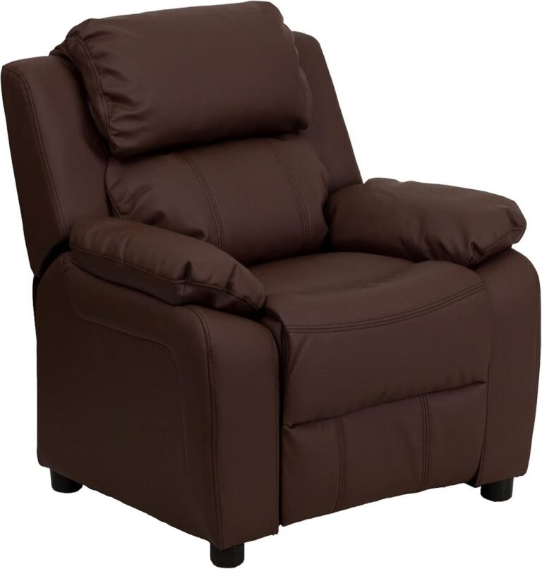 🔥 Flash Furniture Charlie LeatherSoft Kids Recliner with Flip-Up Storage Arms and Safety Recline, Contemporary Reclining C  — $74  (was $184)