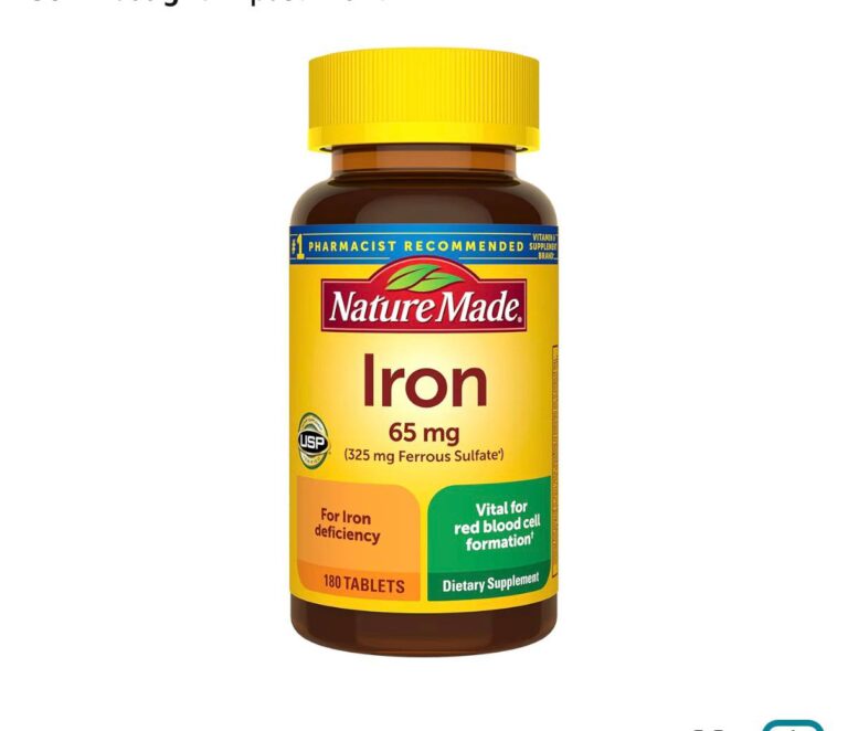 🔥 Nature Made Iron 65 mg (325 mg Ferrous Sulfate) Tablets, Iron Supplements, Dietary Supplement for Red Blood Cell Support  — $2  (was $10)