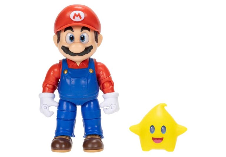 🔥 The Super Mario Galaxy Movie 5” Action Figures Series 1 – Mario Figure with Yellow Glow-in-The Dark Luma Star Accessory   — $10  (was $21)