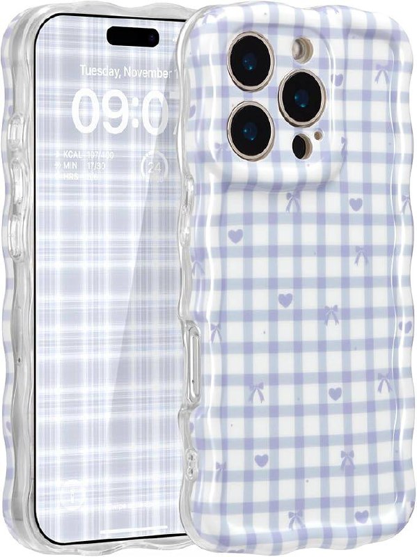 🔥 ZCDAYE for iPhone 15 Pro Max Case, Cute Wavy Aethetic Phone Cover for Women Girls, Soft TPU Shockproof Full Camera Prote  — $4  (was $9)